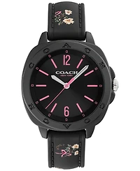 Coach Women's Kitt Black Silicone Strap Watch, 35.4mm