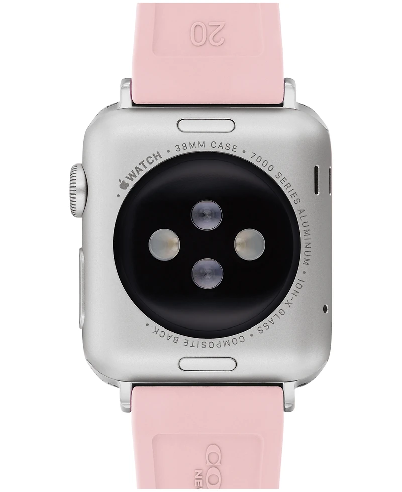 Coach Women's Quilted Pink Silicone Apple Watch Strap 38mm, 40mm, 41mm