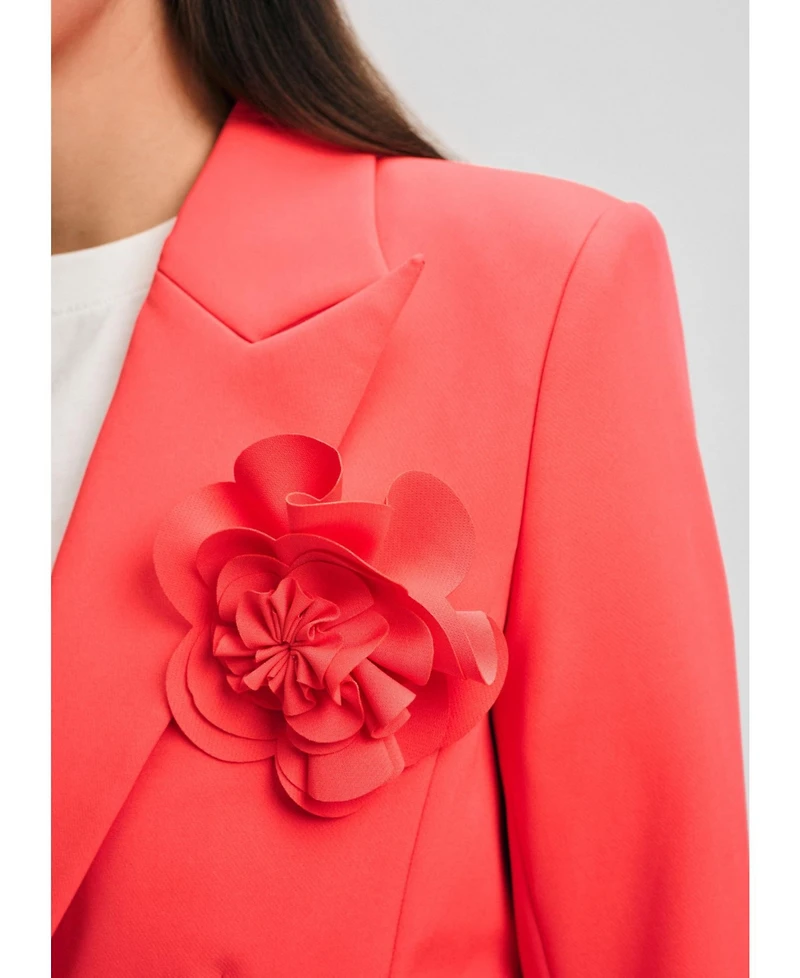 Isaac Mizrahi Women's Blazer with Detachable Flower Pin