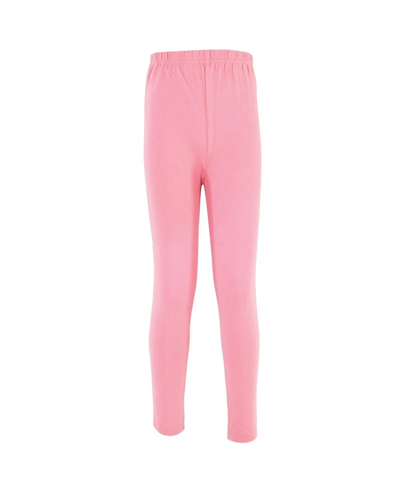Touched by Nature Toddler Girls Youth Organic Cotton Leggings 4pk, Pink Bows, 4
