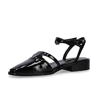 Aveline Black Leather Ballet Flats