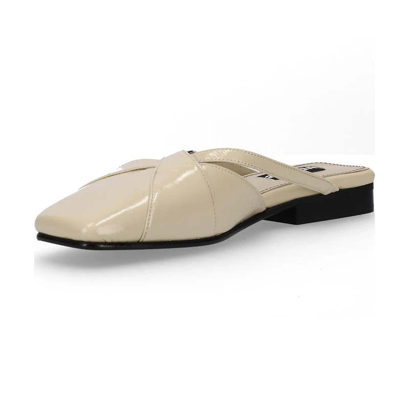 Adria Onix Cream Leather Mules