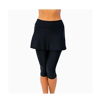 Calypsa Women's Skirted Swim Capris