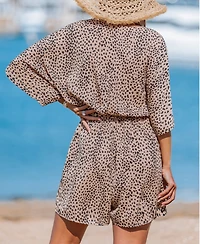 Cupshe Women's Wild Cat Animal Print Romper