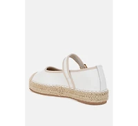 Ostac Genuine Leather Mary Jane Espradrilles