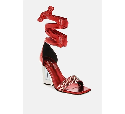 Hashira Ab Rhinestone Studded Lace-Up Fantasy Heels Women