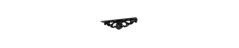 Rustic Handcrafted Wooden Wall Shelf with Elegant Floral Carvings