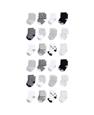 Hudson Baby Boys Unisex 24-Pair Plush Terry Knit Socks