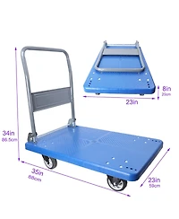 Heavy Duty Hand Truck Upgraded Foldable Push Cart Dolly 660 lbs Capacity Moving Platform Hand Truck