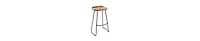 Industrial Barstool – Backless Mango Wood Seat with Metal Frame
