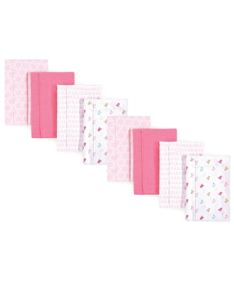 Luvable Friends Girls Durable Flannel Fabric Burp Cloths Poly-Cotton Assortment