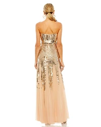 Mac Duggal Women's Sleeveless Sequin Mesh Gown