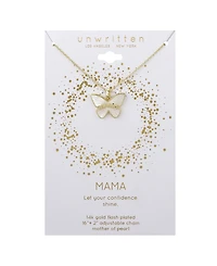Unwritten Mother of Pearl Butterfly Mama Necklace