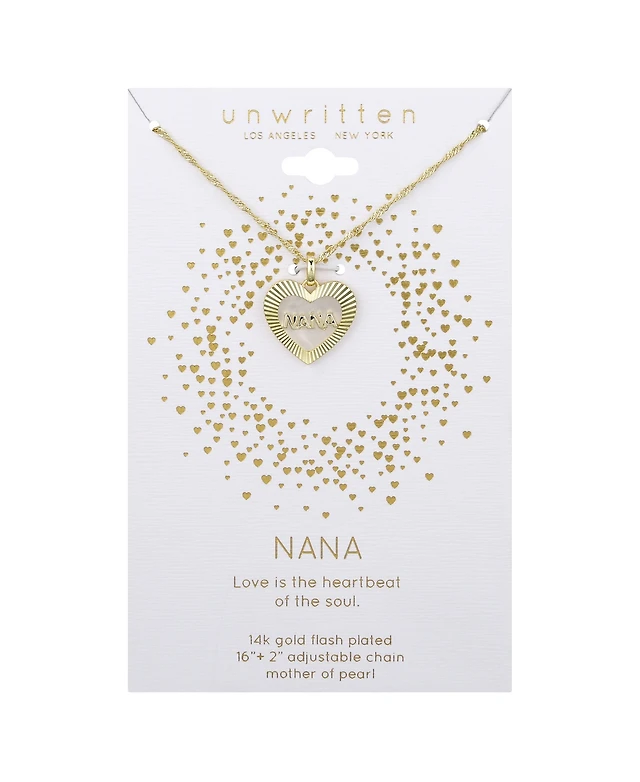 Unwritten Mother of Pearl Diamond Cut Heart Nana Necklace at Plaza