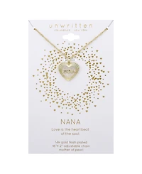 Unwritten Mother of Pearl Diamond Cut Heart Nana Necklace