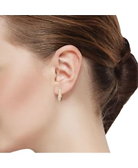 Unwritten Crystal and Mother of Pearl Hoop Earring Trio Set