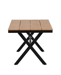Streamdale Outdoor Pe rattan set, chairs & plastic wood table