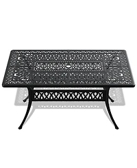 Streamdale 7-Piece Set Of All-Weather Cast Aluminum Dining Furniture Set With Black Frame