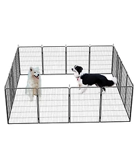 Dog Playpen Outdoor, 16 Panels Dog Pen 40" Height Dog Fence Exercise Pen with Doors for Large/Medium/Small Dogs, Portable Pet Playpen for Yard, Rv, Ca