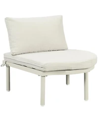 6-Piece Half Moon Patio Sofa Set, Wicker, Glass Tables, Cushions & Pillows