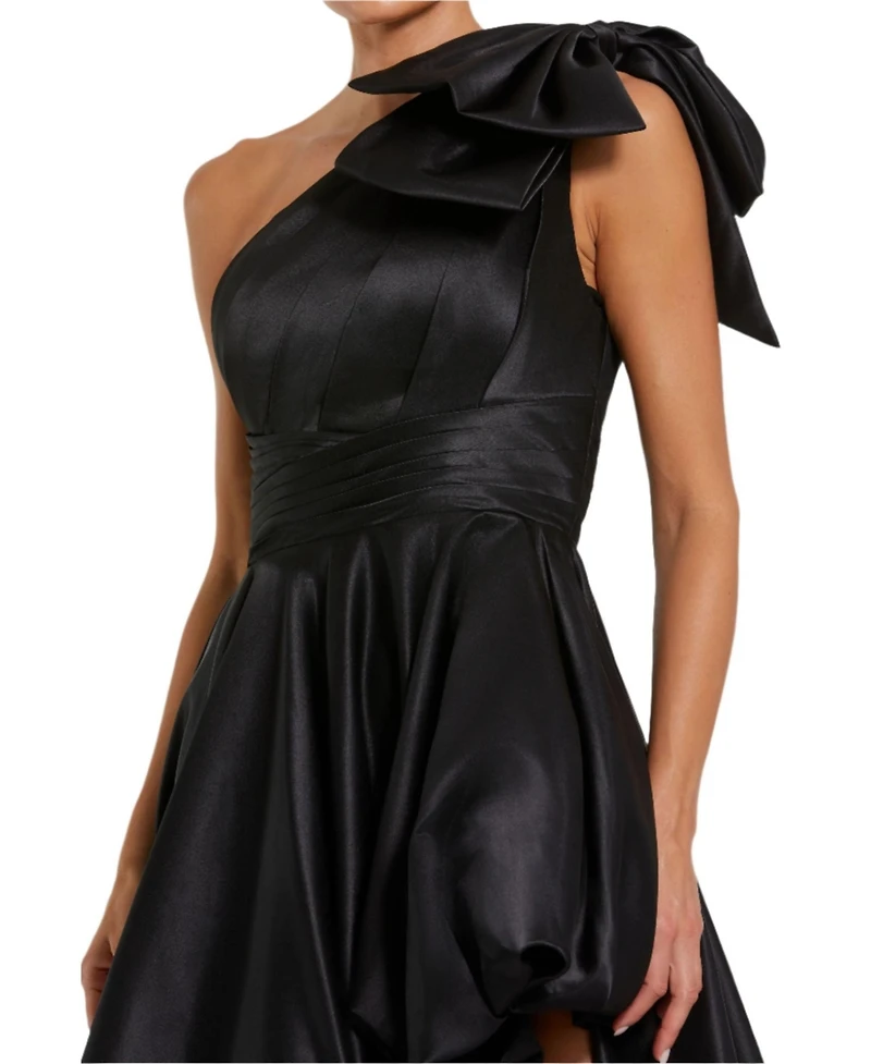 Mac Duggal Women's Satin One Shoulder Bow Gown