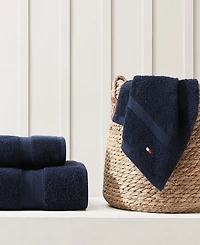 Tommy Hilfiger Home Modern American Solid Cotton Washcloth, 13" x