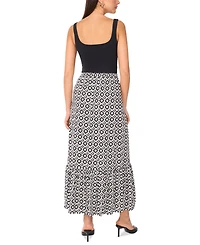 Vince Camuto Women's Printed Ruffled Pull-On Midi Skirt