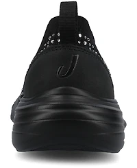 Journee Collection Women's Linnea Embellished Slip On Sneakers