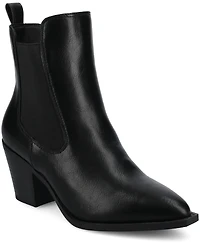 Journee Collection Women's Rosemary Western Comfort Chelsea Booties