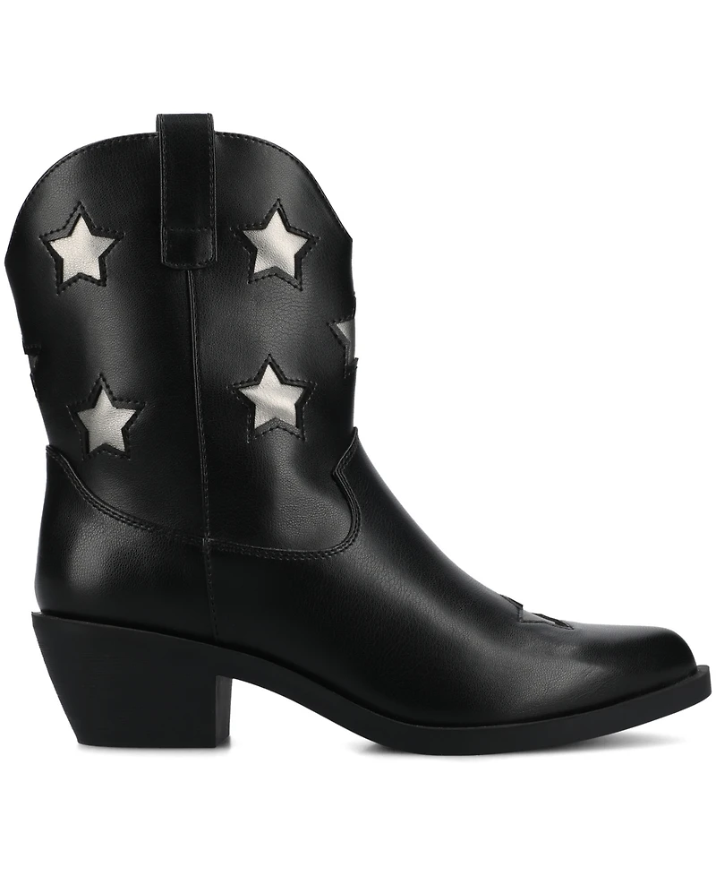 Journee Collection Women's Underwood Cuban Heel Casual Comfort Ankle Booties