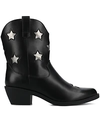 Journee Collection Women's Underwood Cuban Heel Casual Comfort Ankle Booties
