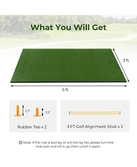 5 x 3 ft Artificial Turf Grass Practice Mat for Indoors and Outdoors