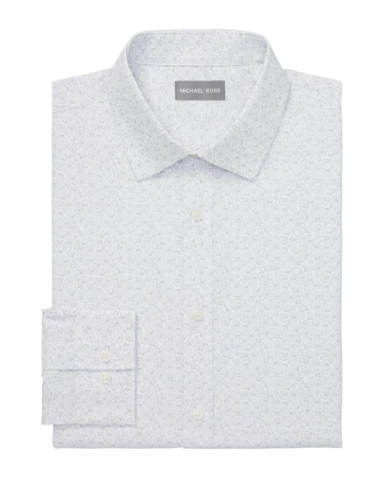 Michael Kors Men's Eco Passport Stretch Untucked Slim Fit Dress Shirt