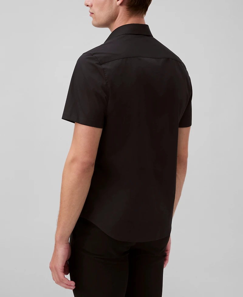 Calvin Klein Men's Slim Fit Short Sleeve Solid Stretch Button-Front Shirt
