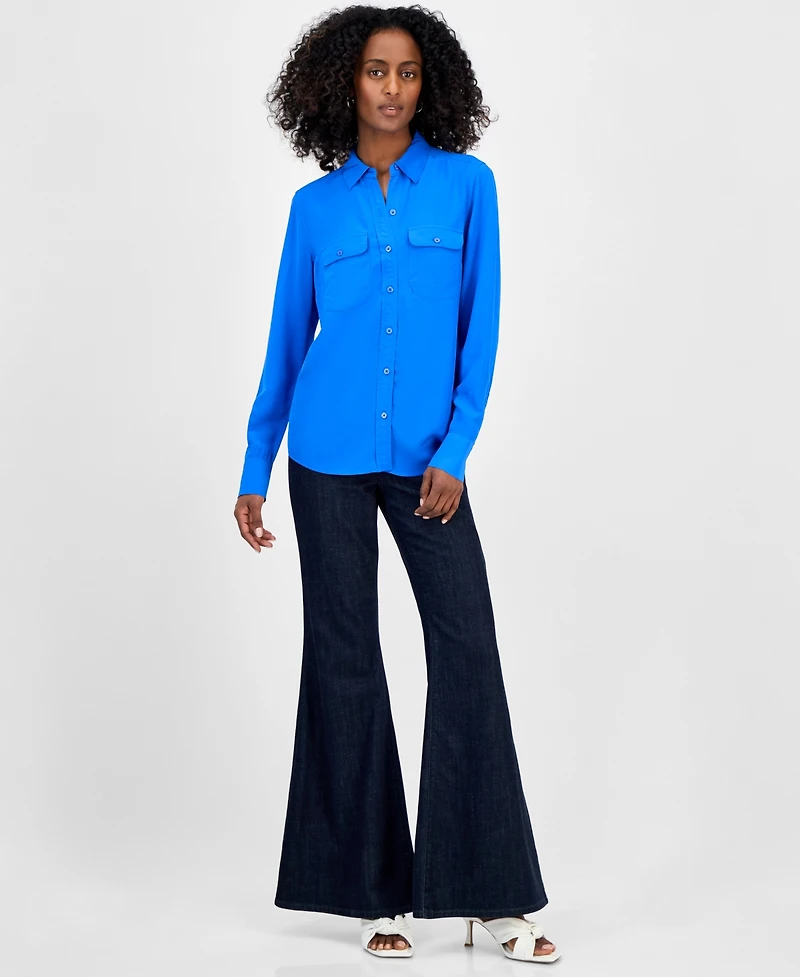 I.n.c. International Concepts Women's Flap-Pocket Shirt, Exclusively at Macy's