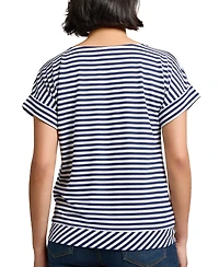Jones New York Women's Striped Dolman-Sleeve Tie-Waist Top