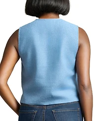 Jones New York Women's Sleeveless Button-Front Vest