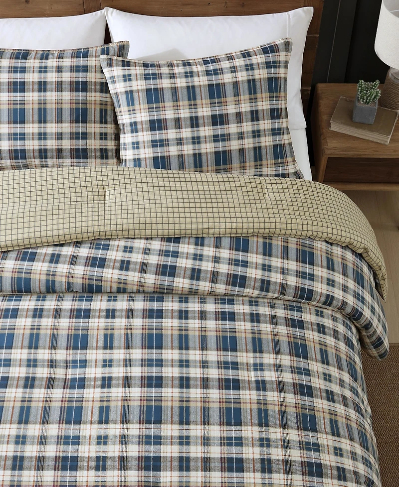 Eddie Bauer Port Gamble Cotton Reversible Piece Duvet Cover Set