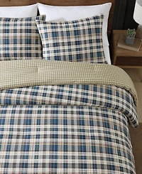 Eddie Bauer Port Gamble Cotton Reversible Piece Duvet Cover Set