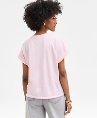 On 34th Women's Cuffed Dolman-Sleeve Pompelmo T-Shirt, Exclusively at Macy's