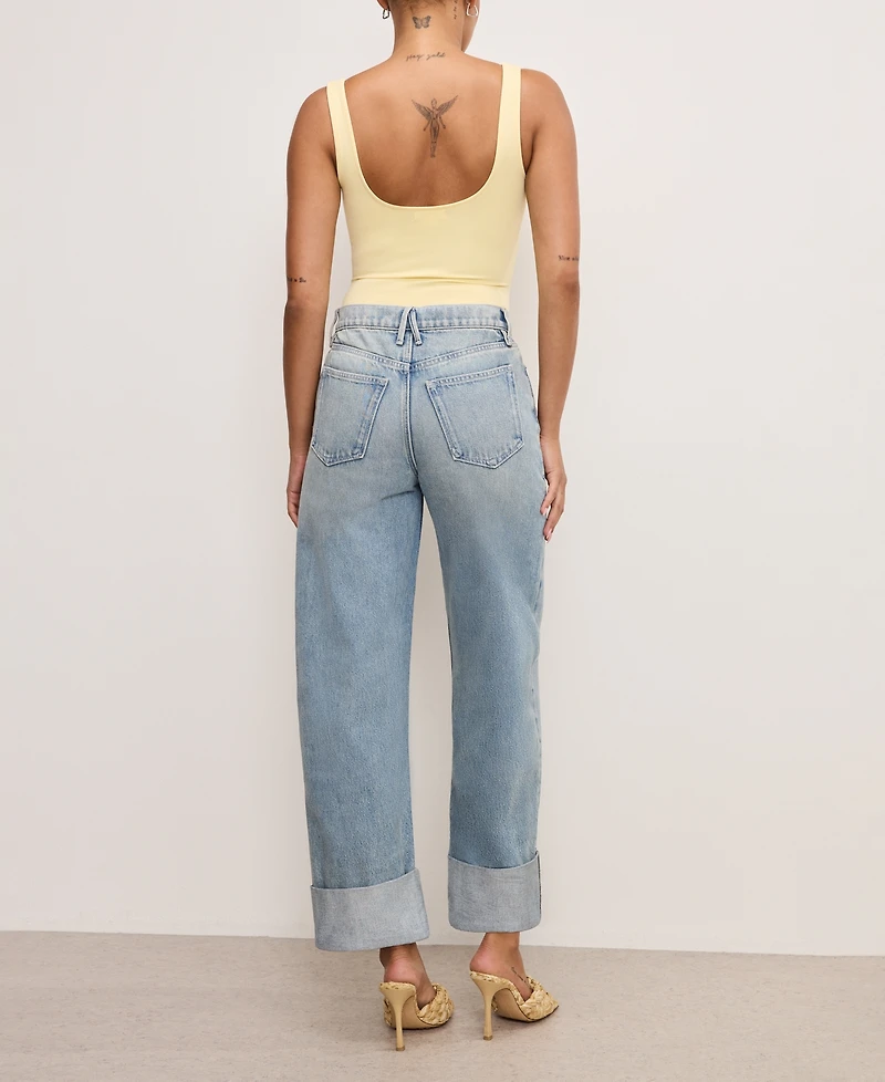 Good American Women's Good Standard Relaxed-Fit Barrel Jeans