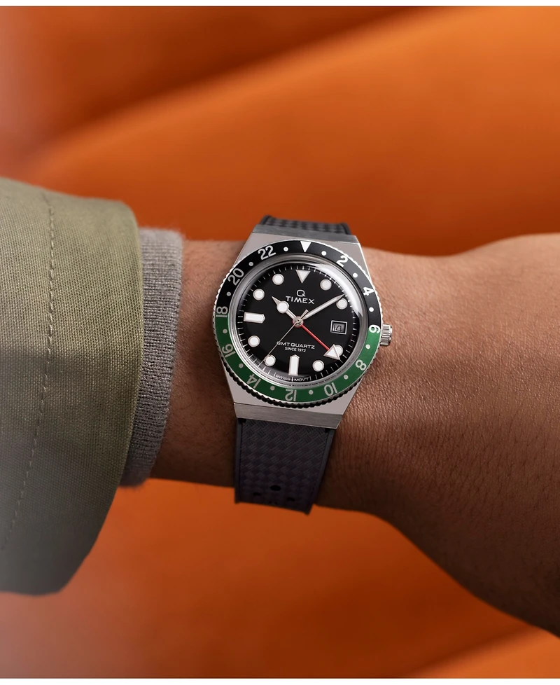 Timex Men's Analog Black Rubber Strap Watch, 38mm