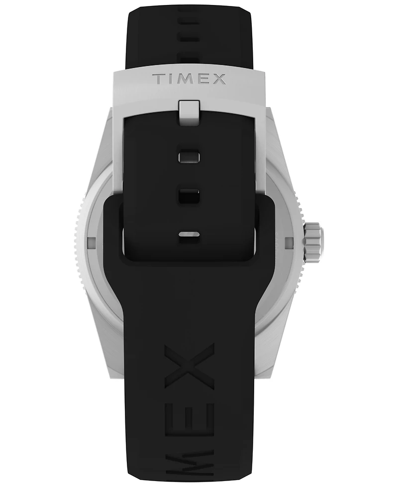 Timex Men's Analog Black Rubber Strap Watch, 41mm