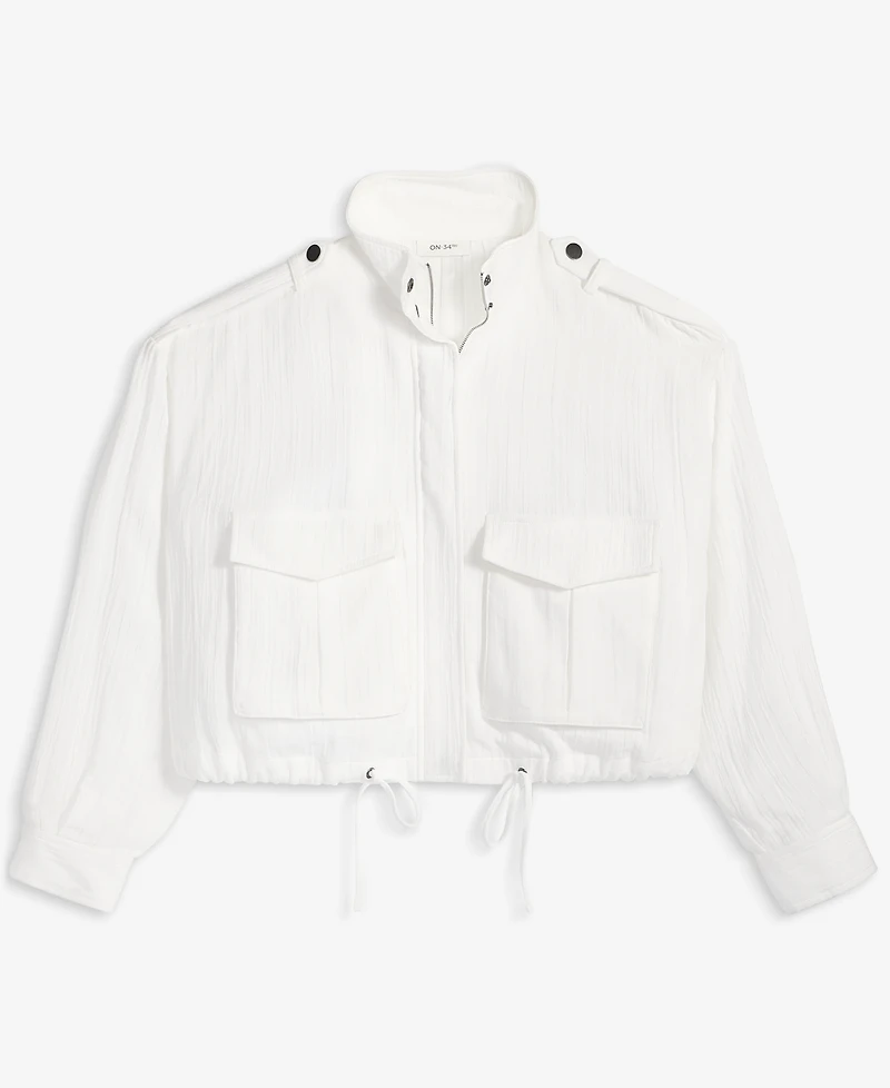 On 34th Women's Cotton Gauze Cropped Jacket, Exclusively at Macy's