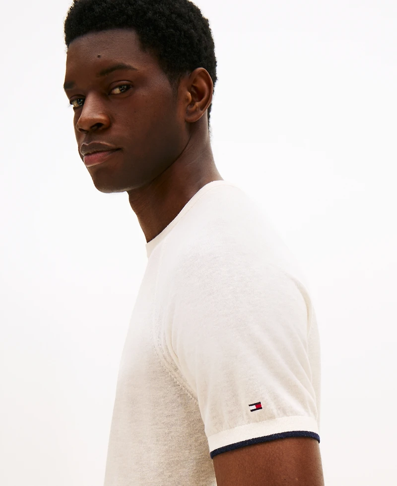 Tommy Hilfiger Men's Relaxed Fit Short Sleeve Crewneck Knitted T-Shirt
