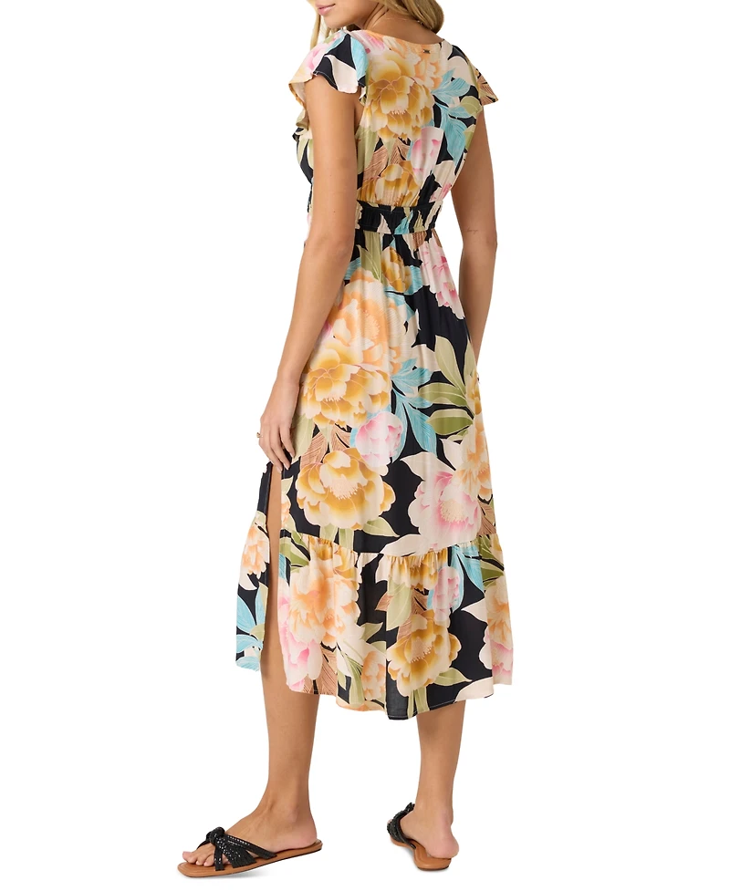 O'Neill Juniors' Zetta Short-Sleeve V-Neck Midi Dress
