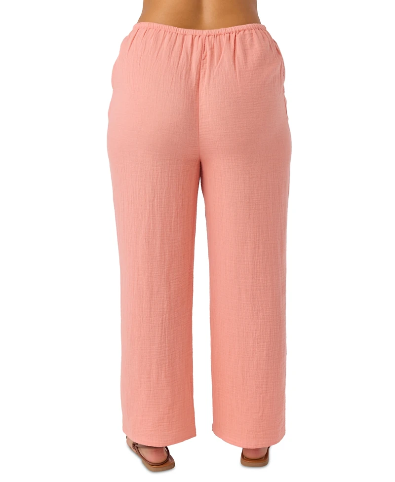 O'Neill Juniors' Brenda Pull-On Cotton Crinkle Pants