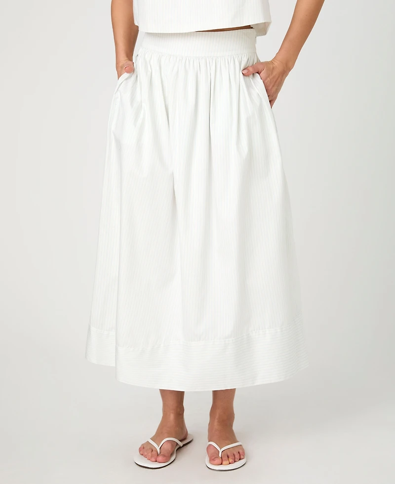 French Connection Women's Cotton Poplin Pinstriped Maxi Skirt