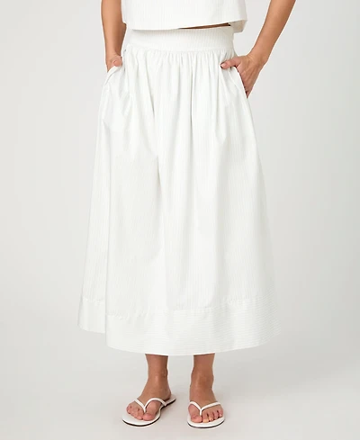 French Connection Women's Cotton Poplin Pinstriped Maxi Skirt
