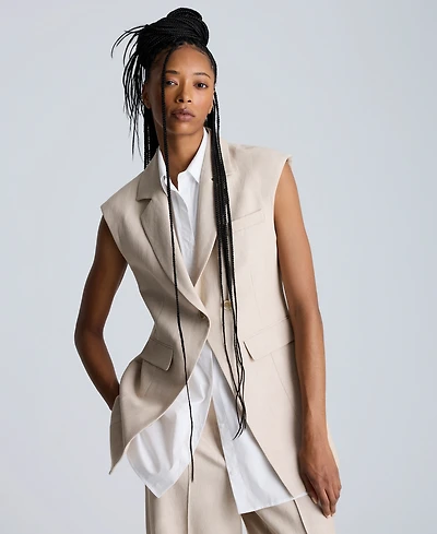 Kenneth Cole Women's Layered Vest With Detachable Front Shirt